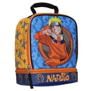 Naruto Lunch Box Anime Manga Insulated Dual Compartment Kids Lunch Bag Tote -NWT